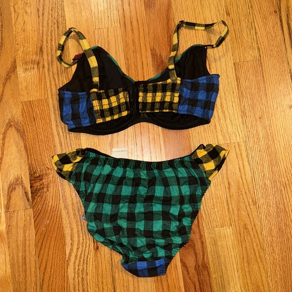 Vintage Eileen West Matching Gingham Bra Panty Set - Picture 3 of 6